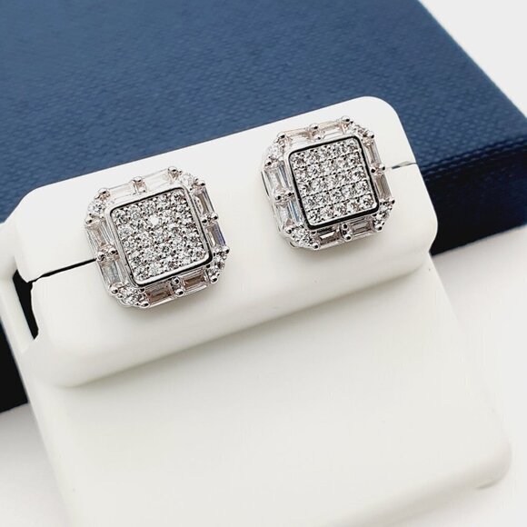 "925 Sterling Silver Plated CZ Earrings, EVBRS552 - Picture 3 of 10